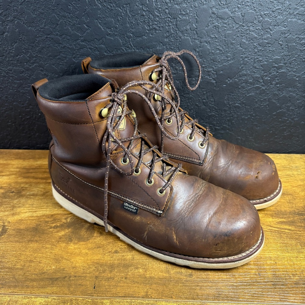 Irish Setter Ashby 83622 Brown Leather Waterproof Work Boots Mens 12 E2 Wide